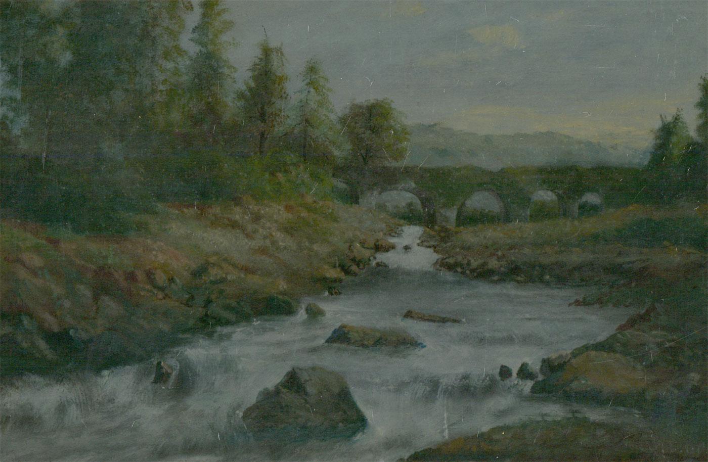 W.E. Cox - Mid 20th Century Oil, Kenmore Falls - Painting by Unknown