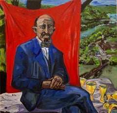 W.E.B. Dubois: Cinque tazze su Harpers Ferry, dipinto a olio di Daniel Duford, 2020