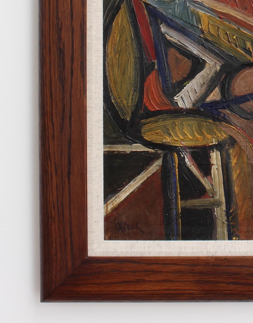 Weck, 'Mother and Child', Midcentury Modern Cubist Oil Portrait Painting, Berlin 2
