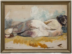Werner S. Freitag - Framed Mid 20th Century Oil, Reclining Nude