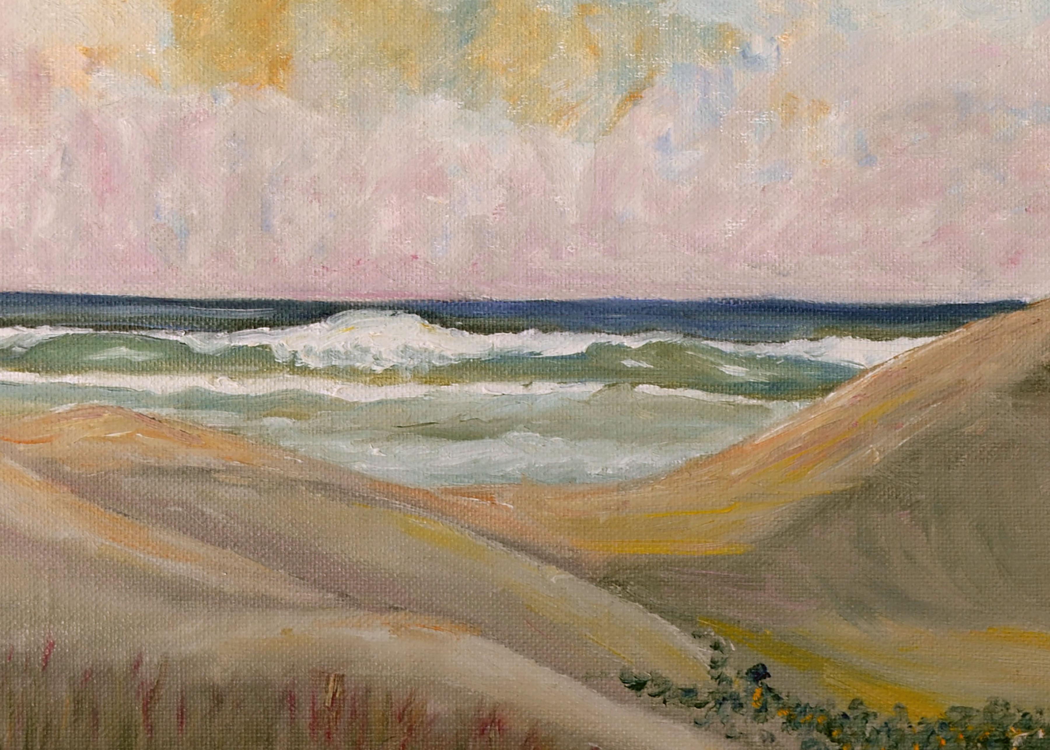 West Coast Sunset - Mid Century Landscape  - American Impressionist Painting by Unknown