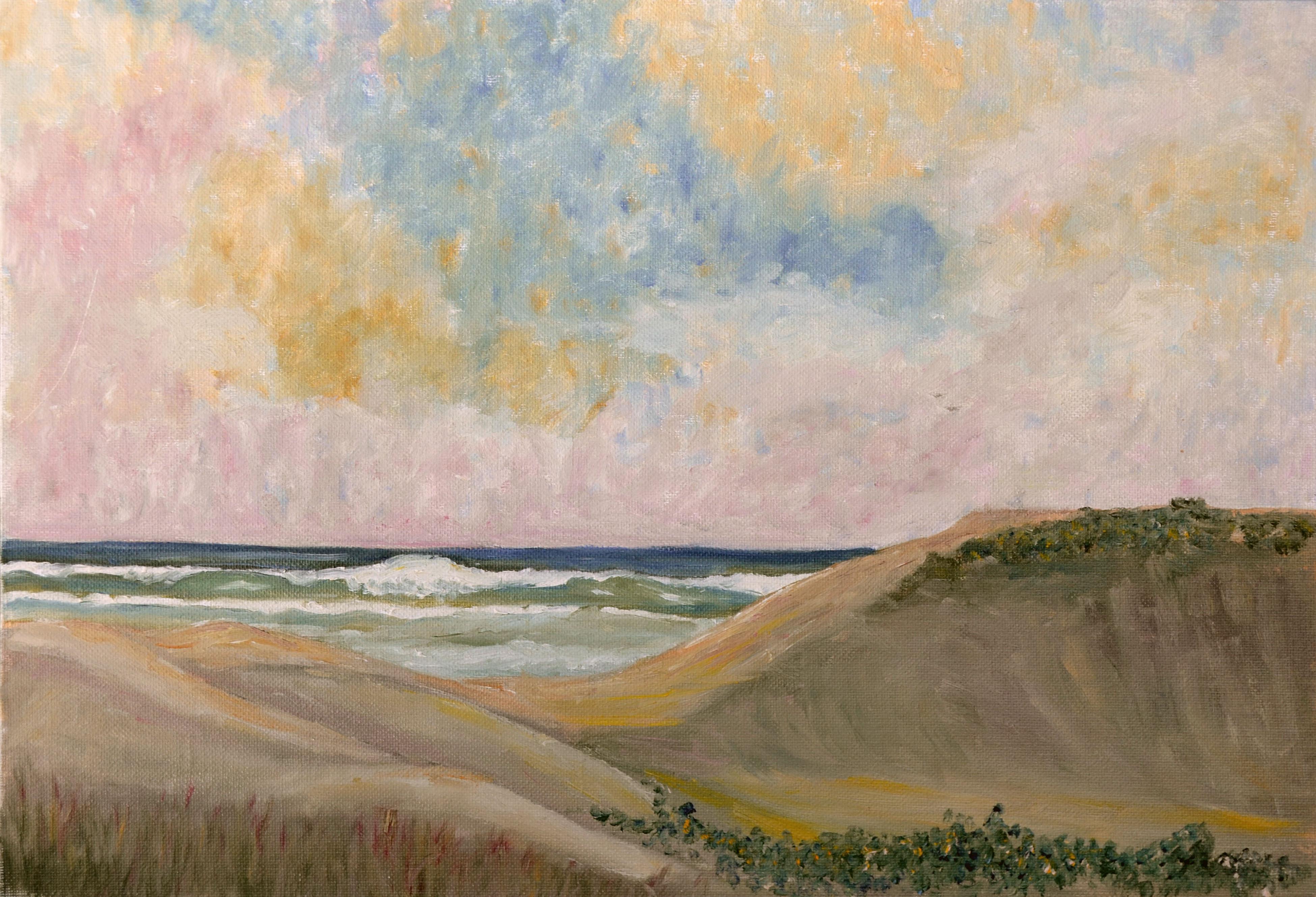 Unknown Landscape Painting - West Coast Sunset - Mid Century Landscape 