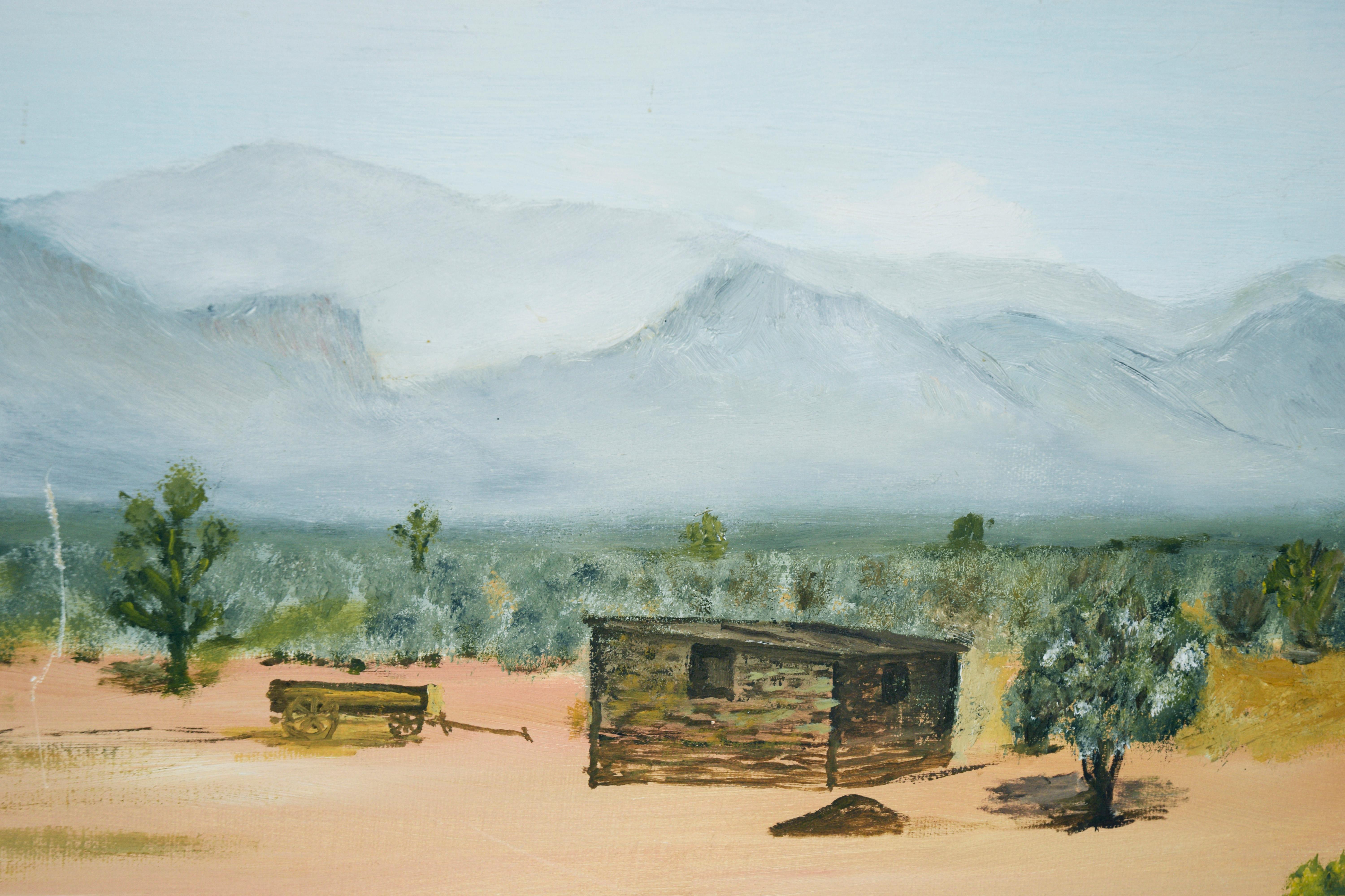 West Texas Desert - Original Oil On Canvas - American Impressionist Painting by Unknown