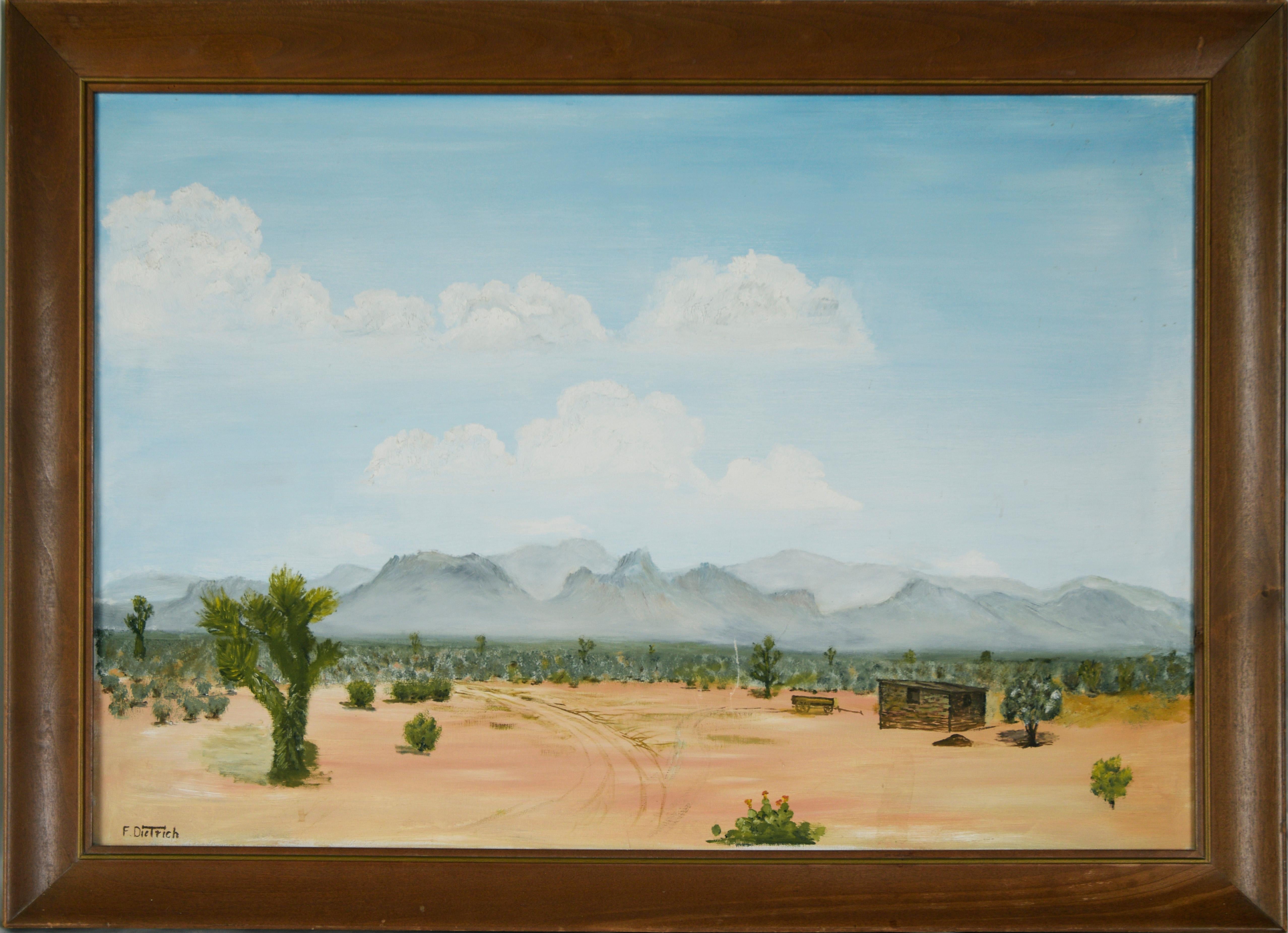 Unknown Landscape Painting - West Texas Desert - Original Oil On Canvas