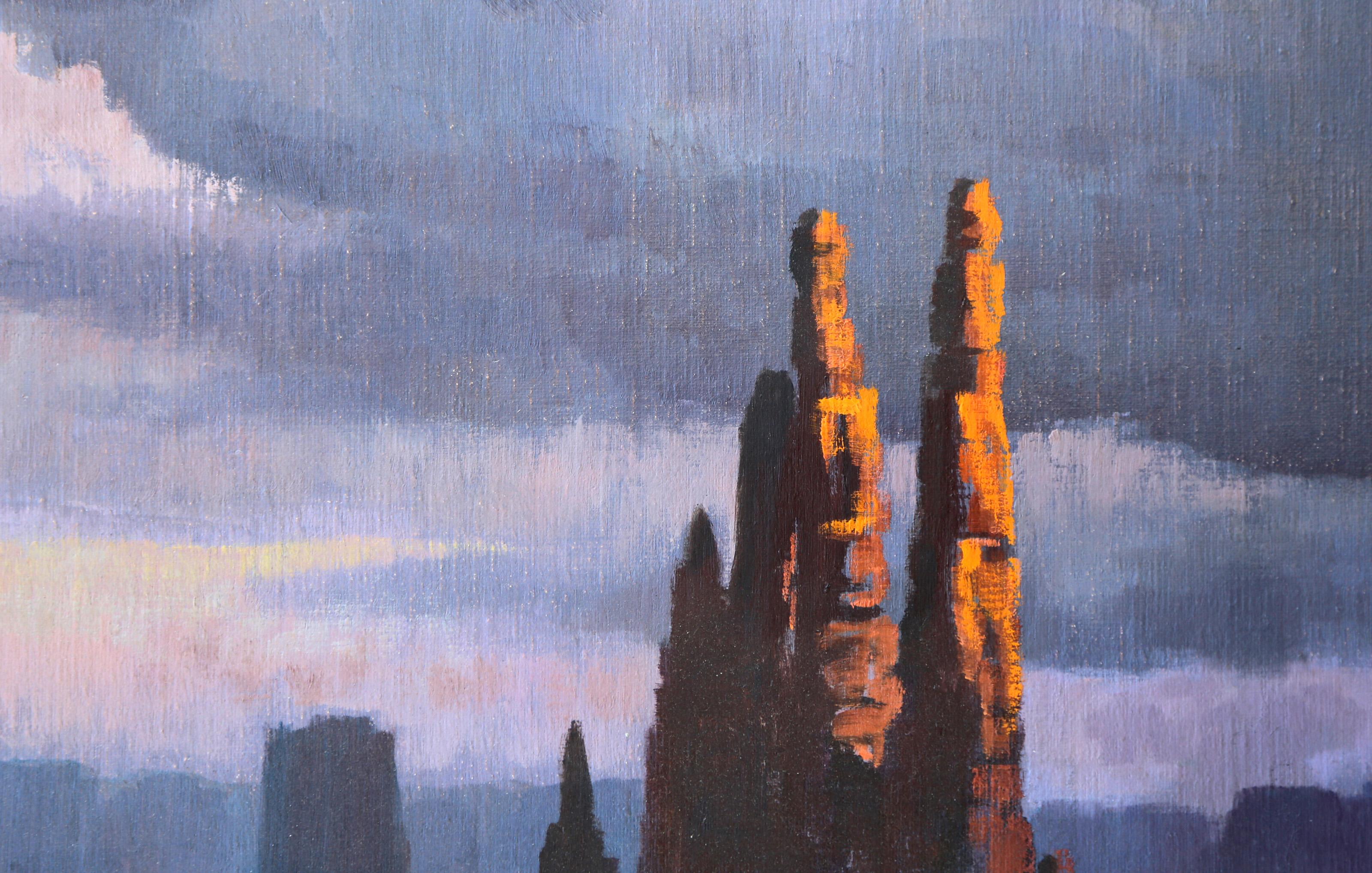 Westliche Landschaft, amerikanische westliche Kunst, Öl auf Leinwand Gemälde von Jalal Gharbi im Angebot 2