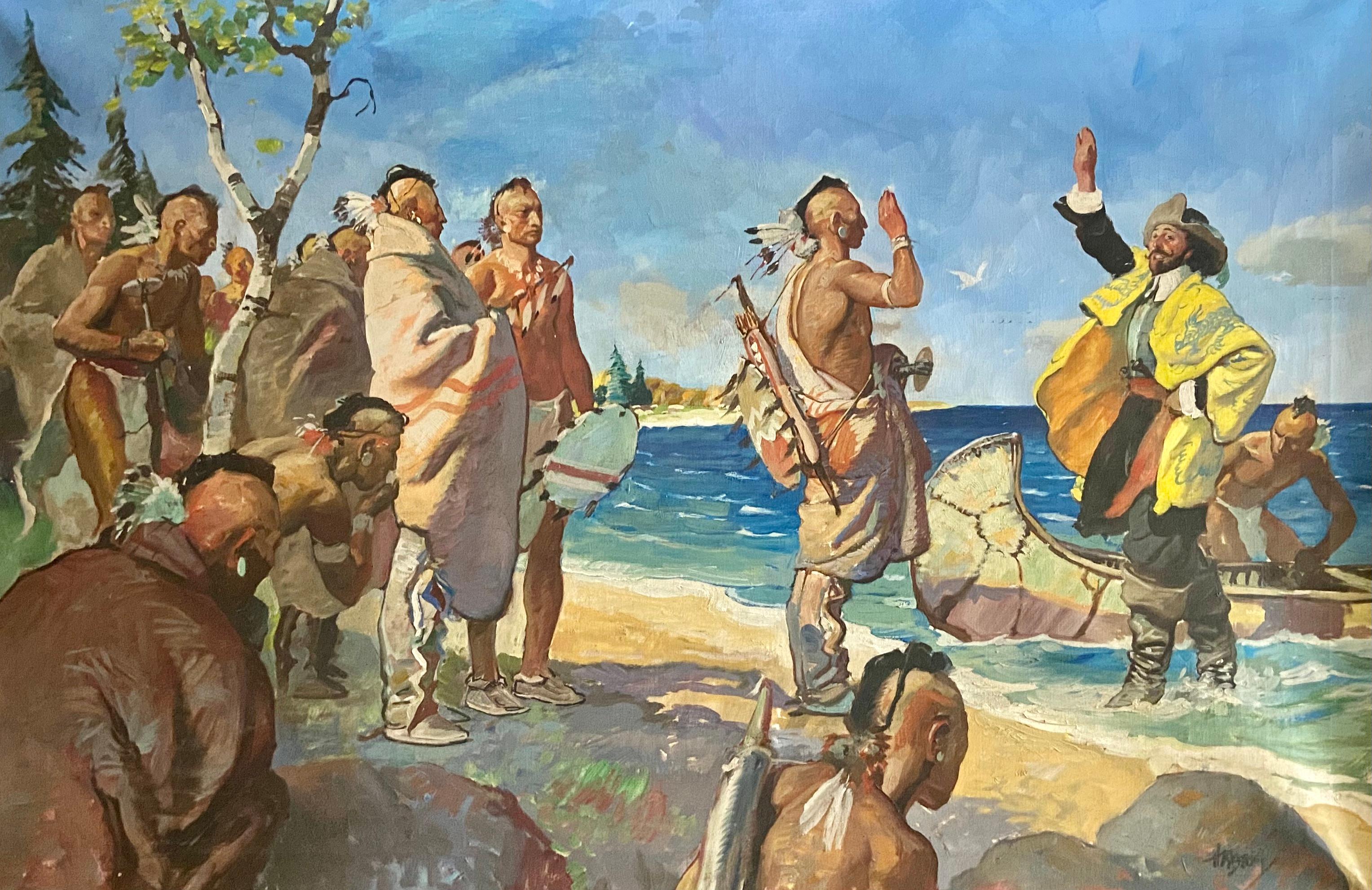 Native Americans greeting visitiors 