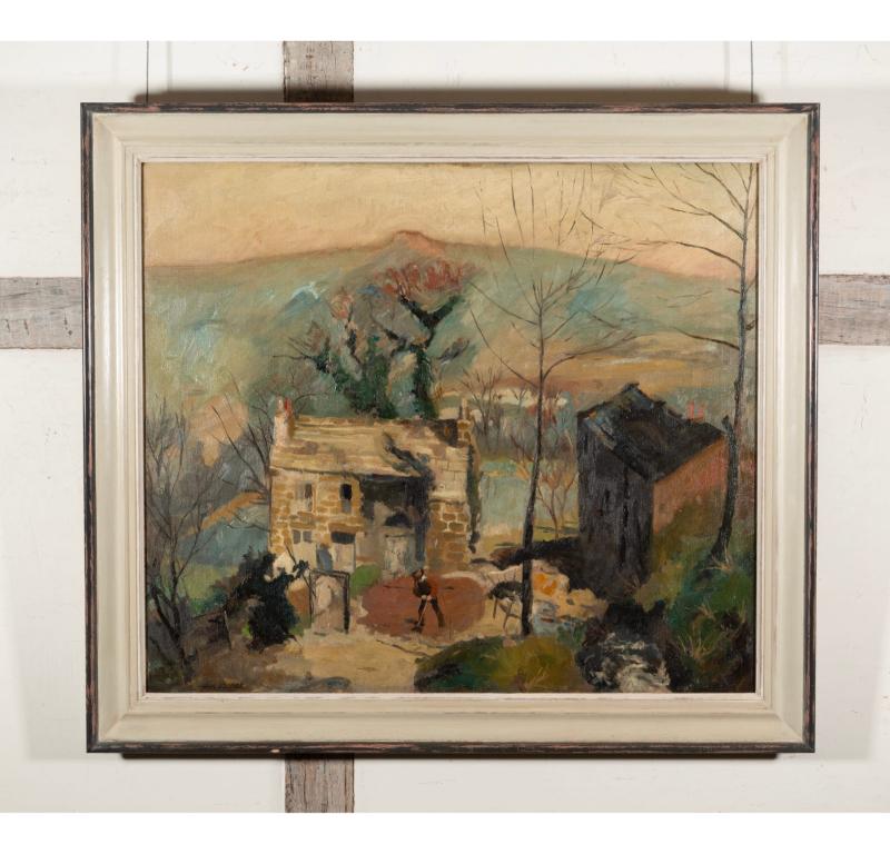 Wharfedale After Rain, Oil on Canvas Painting by John Albert Cooper, 1932 - Brown Landscape Painting by Unknown