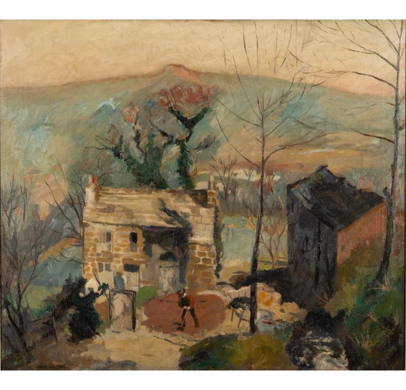 Unknown Landscape Painting - Wharfedale After Rain, Oil on Canvas Painting by John Albert Cooper, 1932