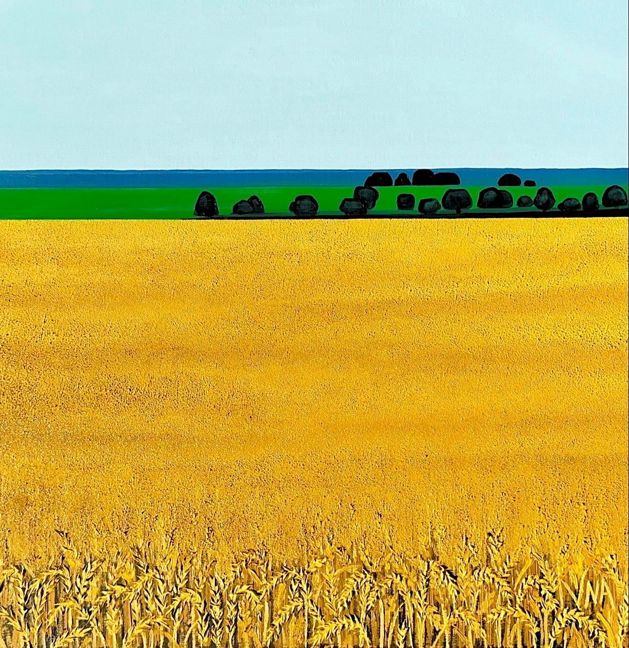 Wheat field, Ukraine by Vokiana  - Painting by Unknown