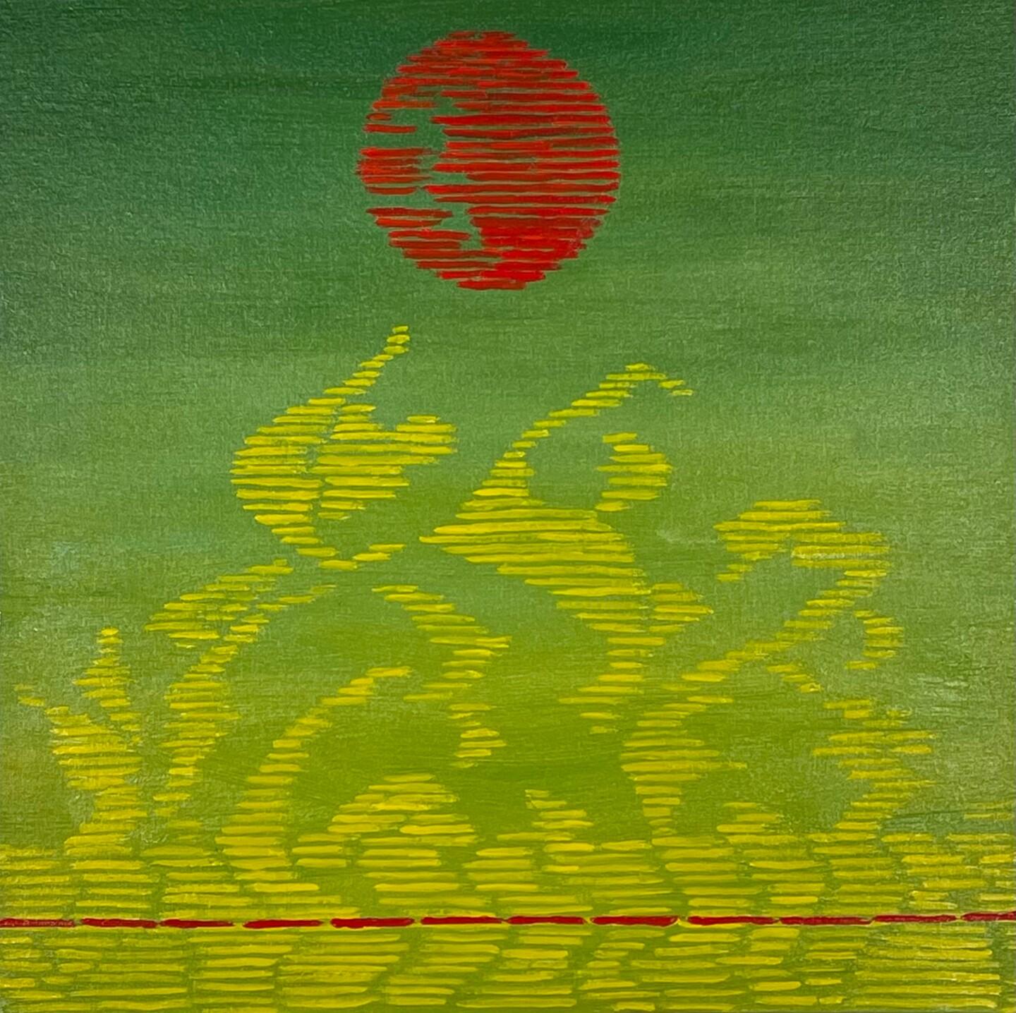 Unknown Abstract Painting - Where Are The Green Fields, Oil Painting by Tetiana Lukianchenko, 2023