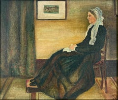 Whistlers Mutter von Anonymer Künstler Original Öl auf Leinwand 1924 nach Whistler