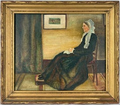 Whistlers Mother by Anonymous Artist Original Oil on Canvas 1924
