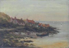 Antique Whitby Oil Painting Late 19th Century