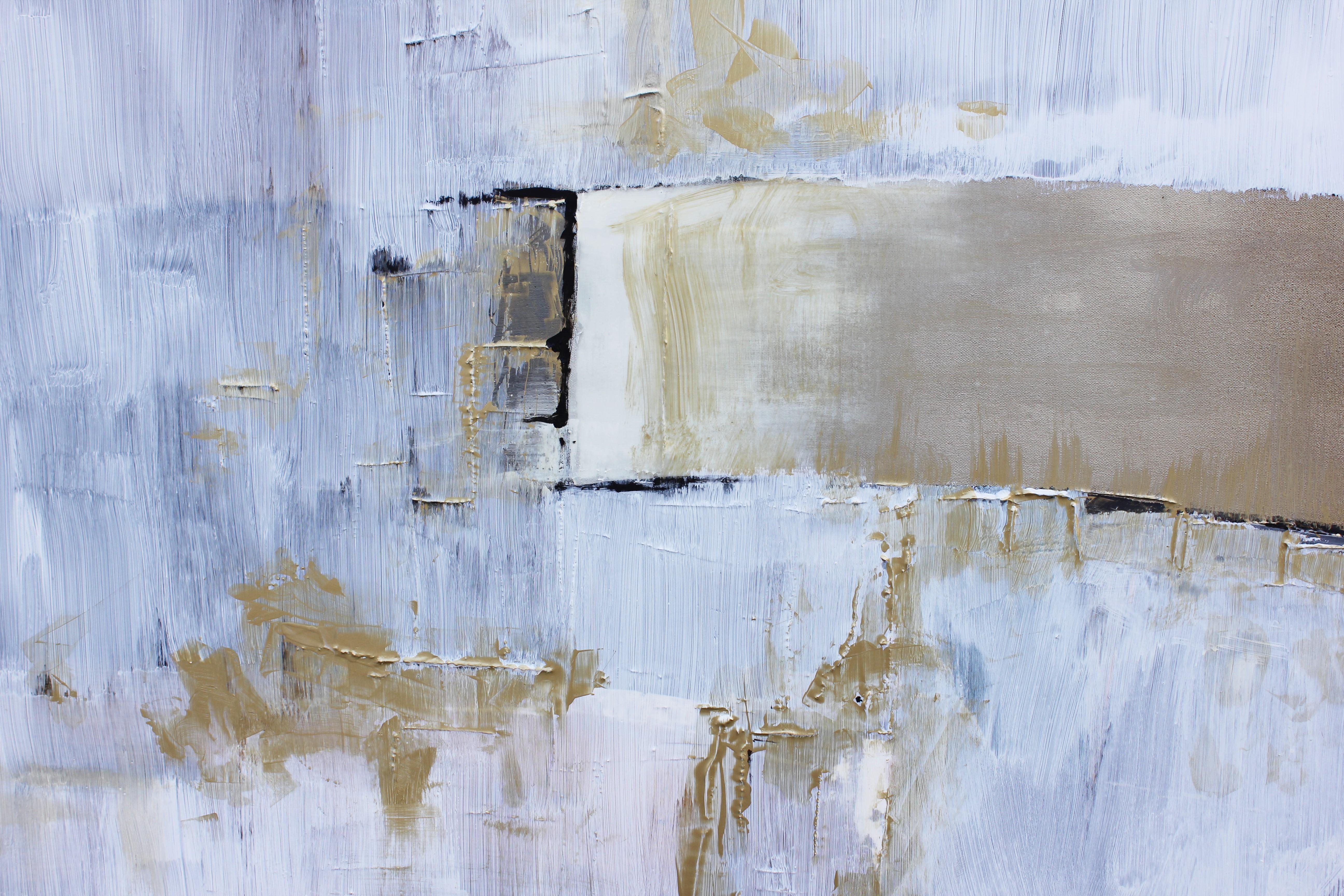 white and gold abstract art