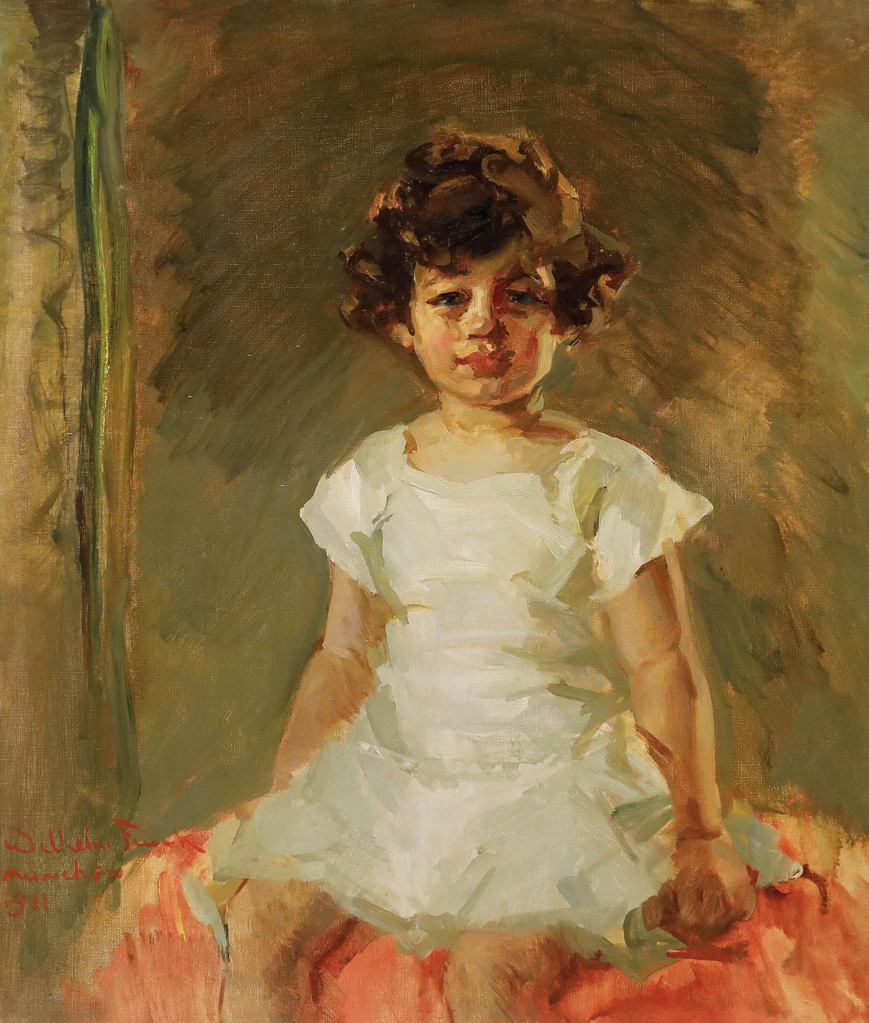 Wilhelm Heinrich Funk (1866-1949) - 1931 Oil, Portrait of a Young Girl - Painting by Unknown