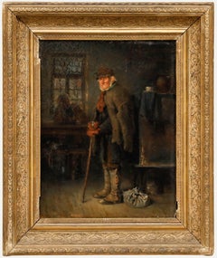 Wilhelm Jakob Hertling - Late 19th Century Oil, The Old Wanderer