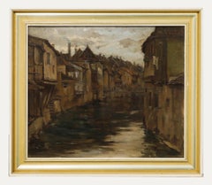 Wilhelm Lachenmeyer (b.1873) - Early 20th Century Oil, Canal in Bruges