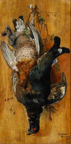 Wilhelm Schmidt (1878-1958) - Framed Early 20th Century Oil, A Brace of Grouse