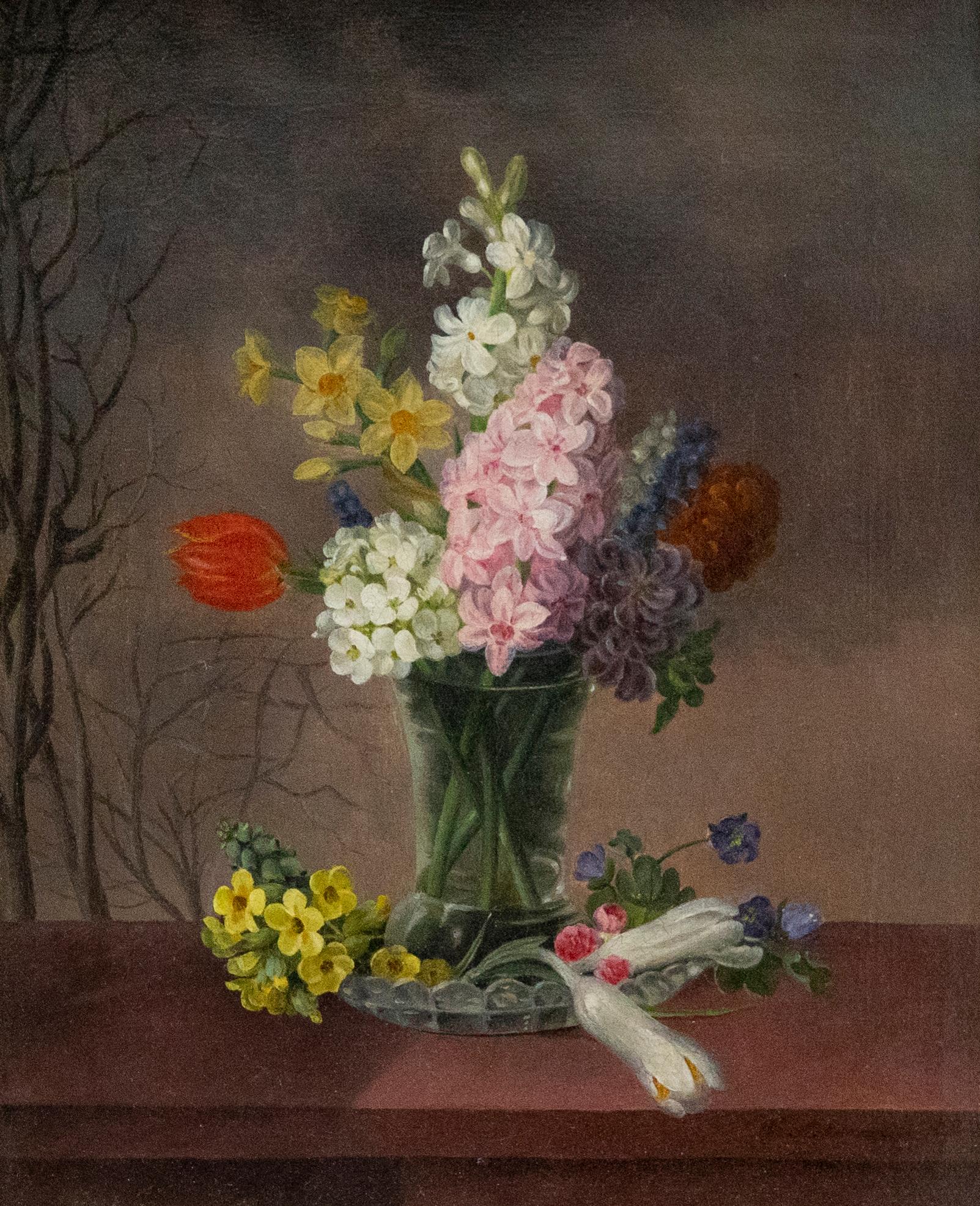 Willem Ackermann (act.1830-1845)  - 1830 Oil, Hyacinths and Narcissus - Painting by Unknown