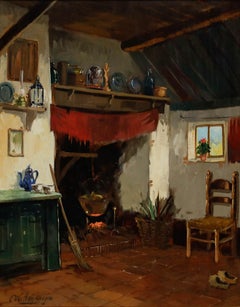 Willem Heijkoop (geb. 1942) - Gerahmtes Öl des 20. Jahrhunderts, Sonnenbeschienenes Wohnzimmer