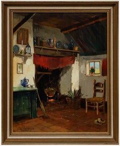 Willem Heijkoop (geb. 1942) - Gerahmtes Öl des 20. Jahrhunderts, Sonnenbeschienenes Wohnzimmer