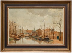 Willem Horselenberg (1881-1961) - Öl aus dem frühen 20. Jahrhundert, Spaziergang am Hafen
