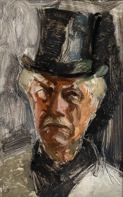 Willem Kouwer Boomkens (1911-1991) - Mid 20th Century Oil, Man in a Top Hat