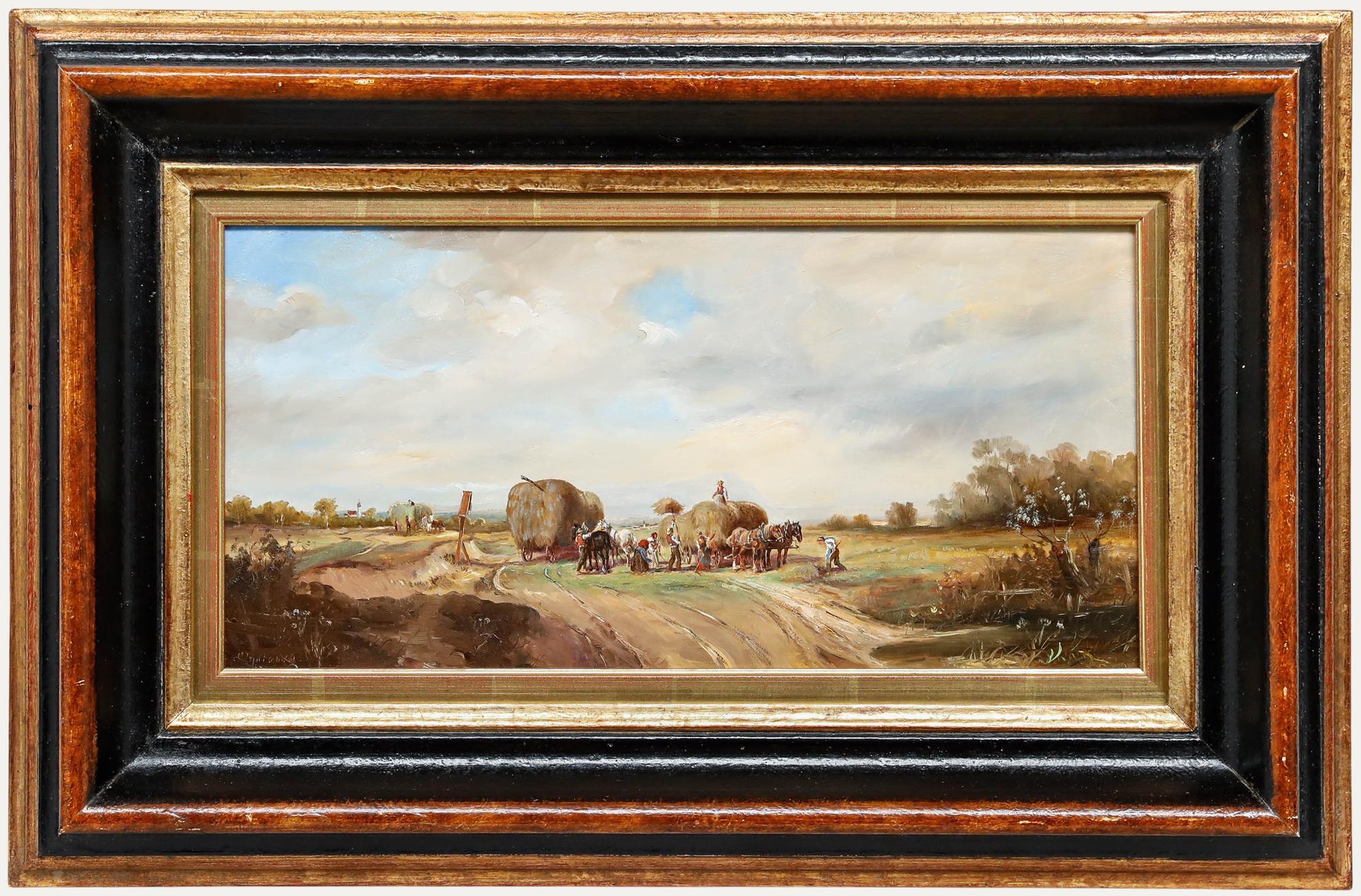 Willi Czepitschka (b.1924) - Framed 20th Century Oil, Hay Harvest