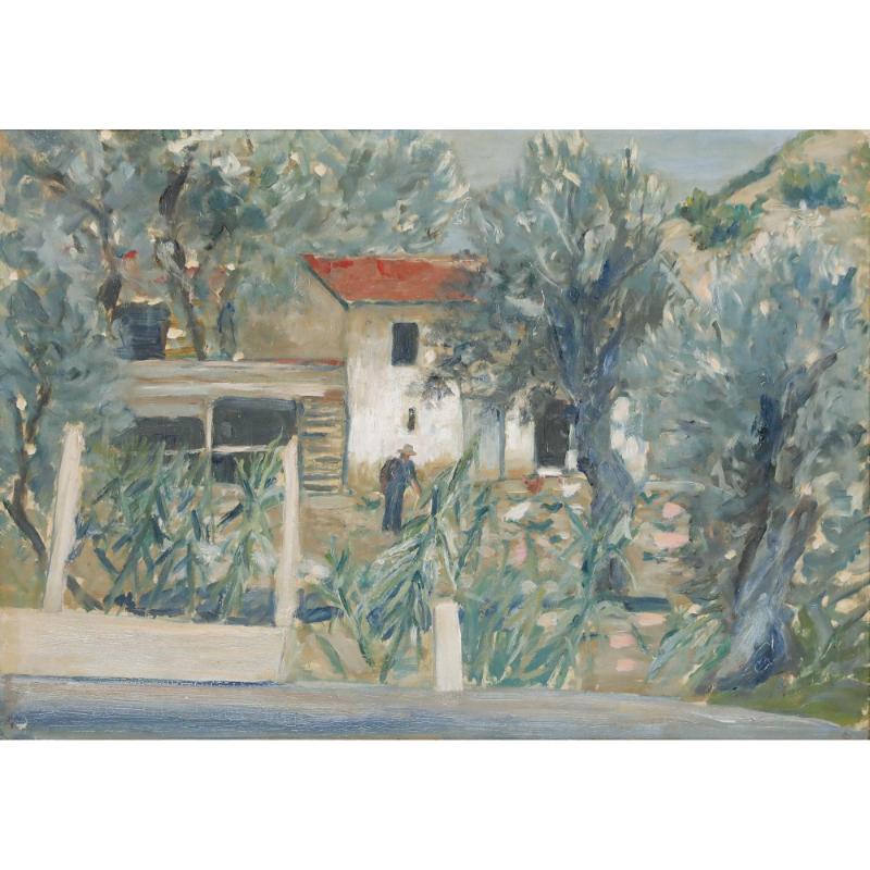 William Bratt - Óleo de mediados del siglo XX, El jardín italiano - Painting de Unknown