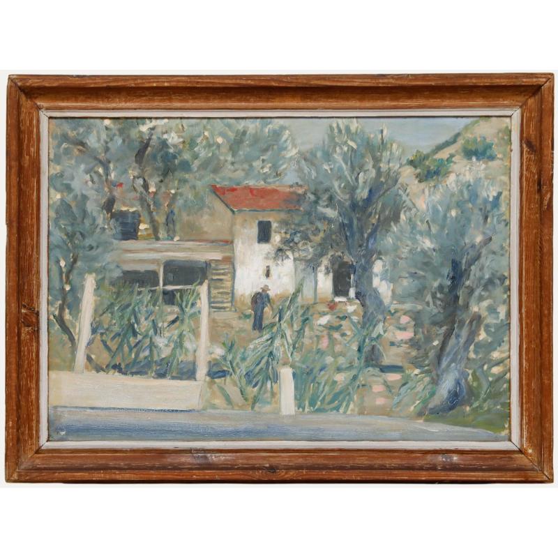 William Bratt - Mitte 20. Jahrhundert Öl, Der italienische Garten