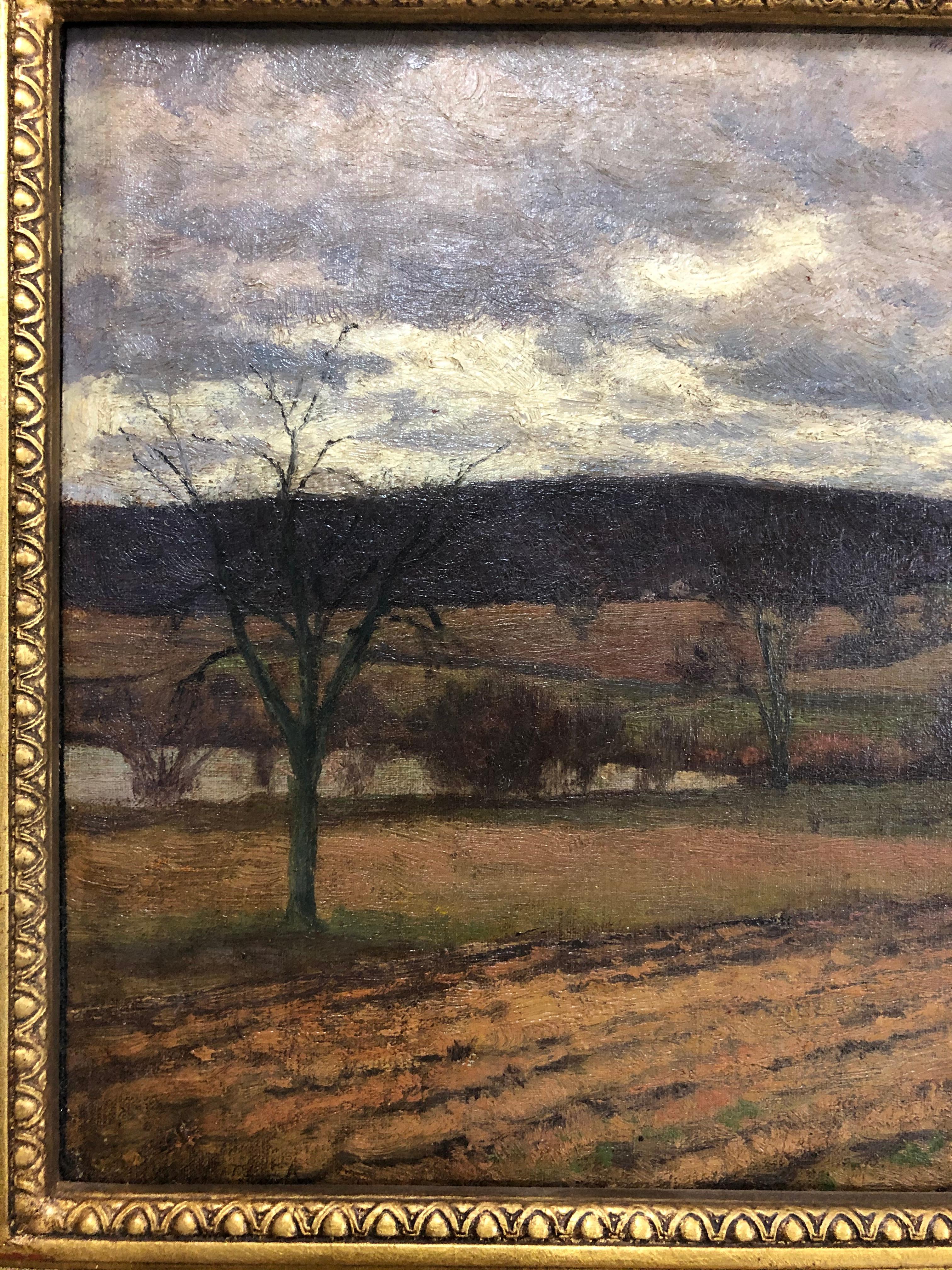 William Crothers Fitler New York Farm - Tonalist Painting by Unknown
