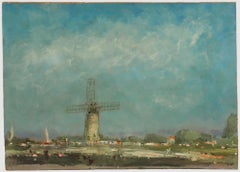William E. Ware (1915-1999) - Ölgemälde, Norfolk Windmühle, Mitte des 20. Jahrhunderts