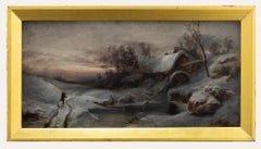 William Gilbert Foster (1855-1906) - Framed Oil, The Watermill in Winter Snow