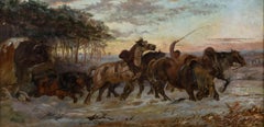 William H. Hopkins (fl.1853-1892) - Signed 1869 Oil, The Long Road Home