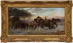 William H. Hopkins (fl.1853-1892) - Signed 1869 Oil, The Long Road Home