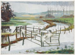 William J. Dowsett - Mid 20th Century Oil, Flooded Fields