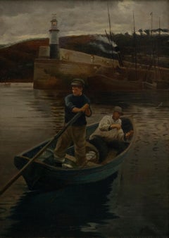 William John Wainwright after Stanhope Forbes  - 1885 Oil, The Lighthouse