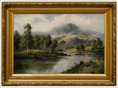 William Langley (fl.1880-1920) - Framed Oil, Highland Cattle in a Landscape