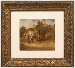 Antique William Manners (1860-1930) - Framed Oil, The Village Water Pump