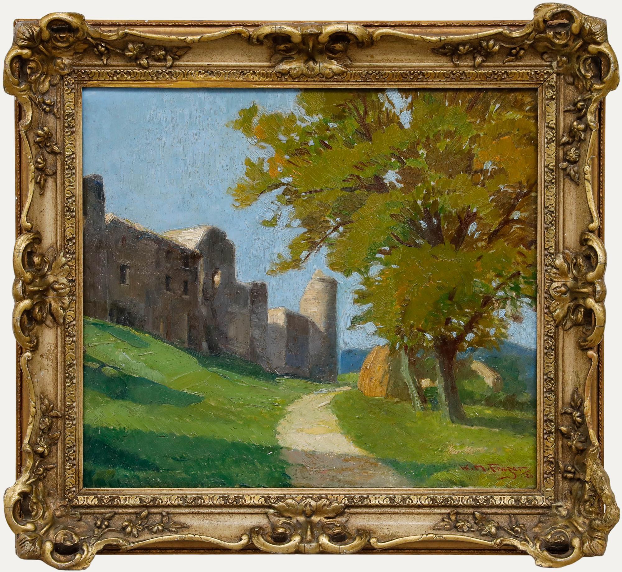 Unknown Landscape Painting - William Miller Frazer RSA (1864-1961) - 1930 Oil, Sunlight on Ruins