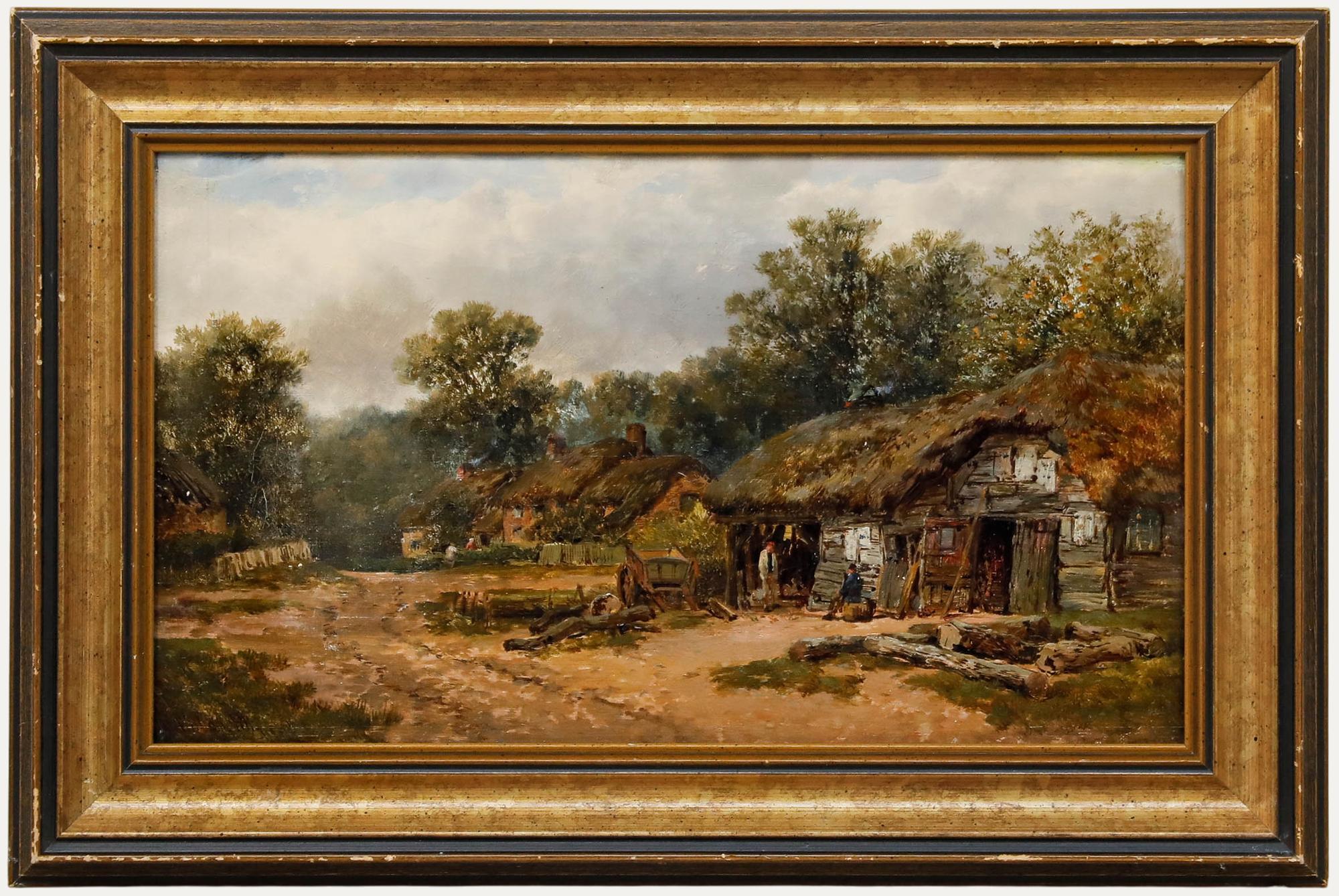 Unknown Landscape Painting - William Pitt (act.1851-1890) - Framed 1876 Oil, Radway Under Edge Hill
