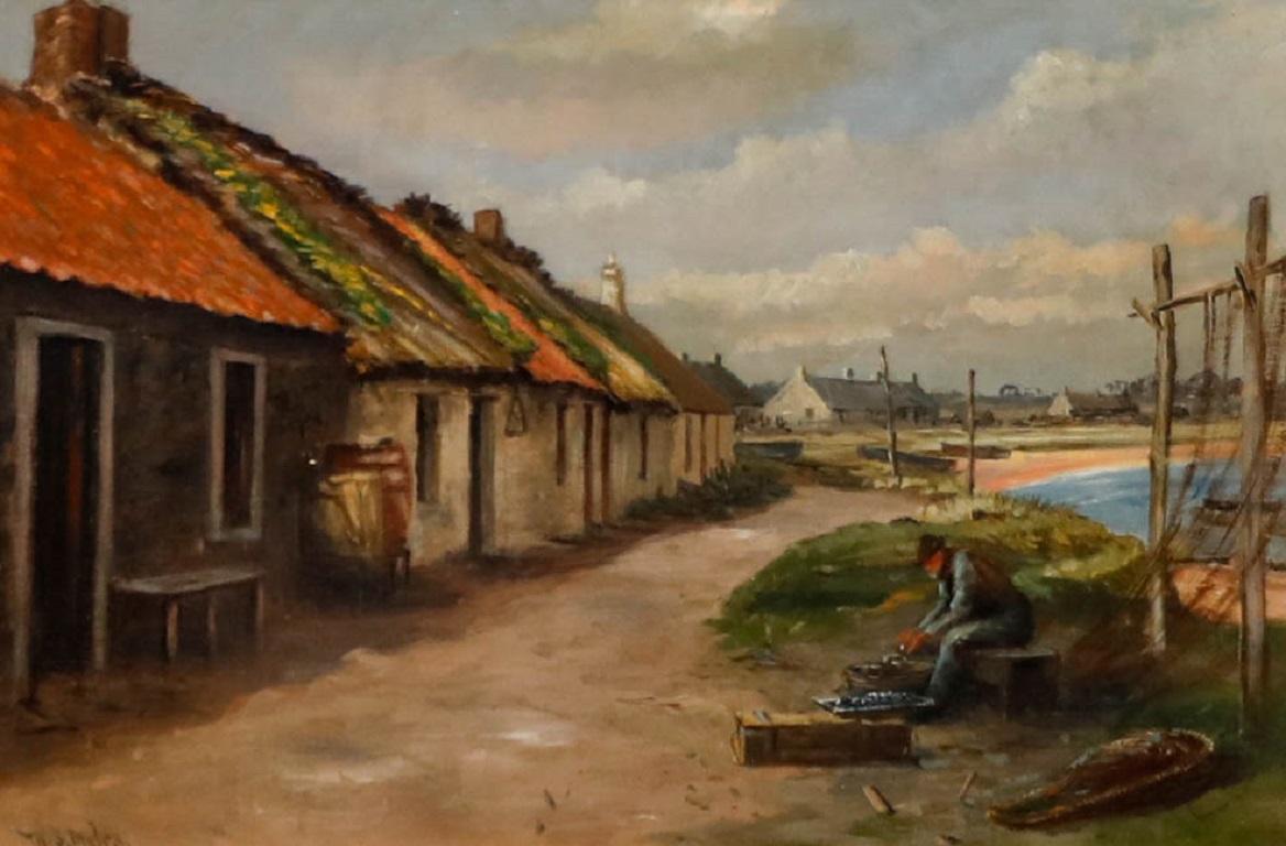 William Scott Myles (1850-1911) - Oil, A Fisherman with his Catch - Painting by Unknown