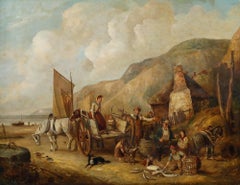 William Shayer II (1811-1892) - 1850 Öl, Fischervolk am Strand