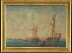 Wills  - 20th Century Oil, Boats in Venice