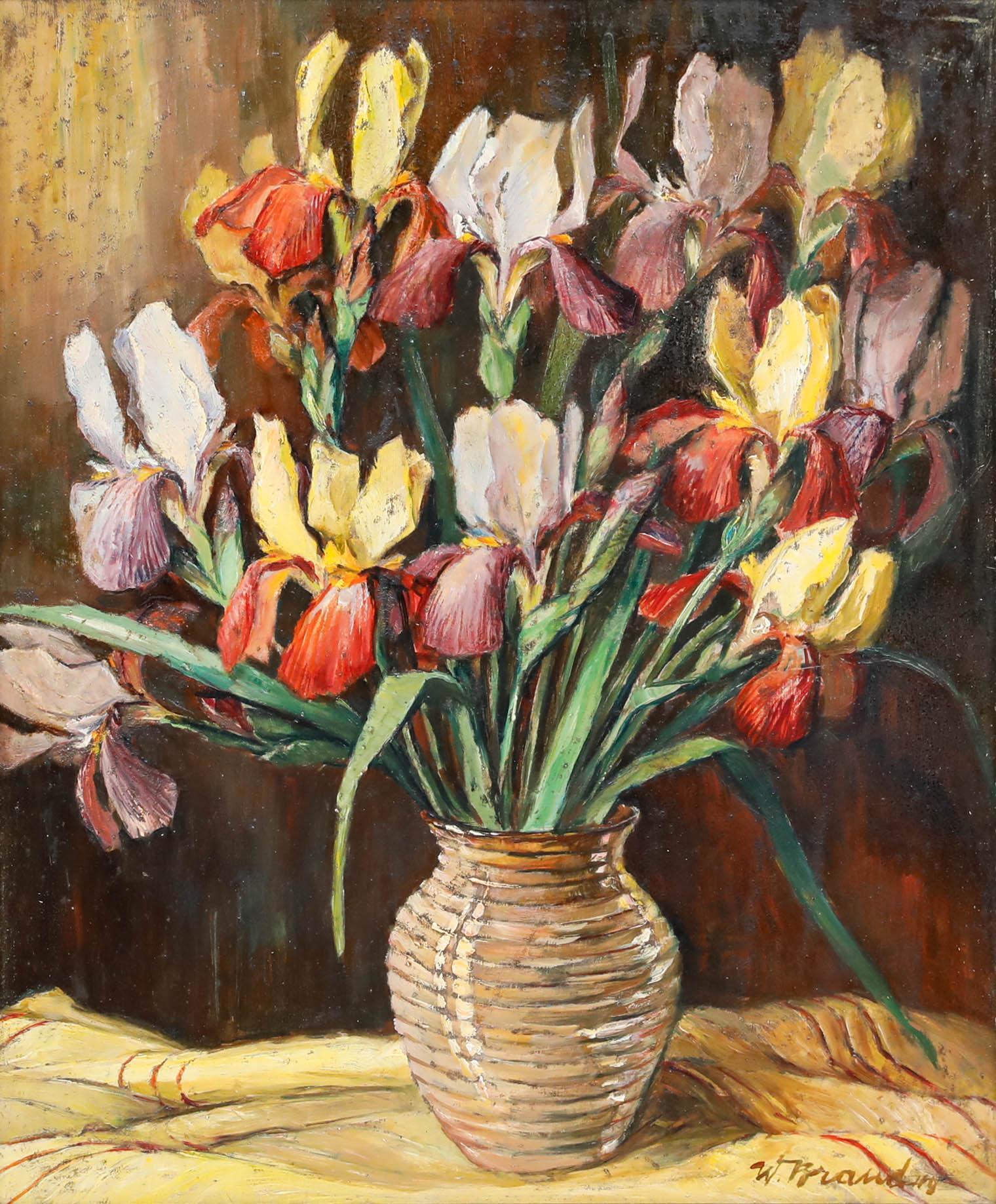 Willy Brandes (1876-1946) - Anfang 20. Jahrhundert Öl, Iris – Painting von Unknown
