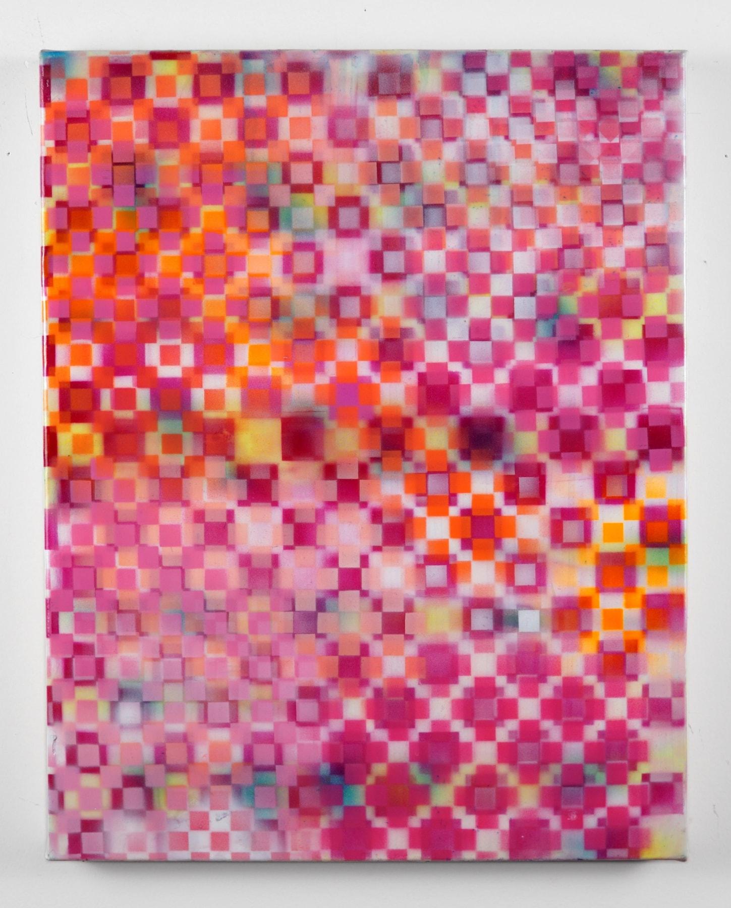 Abstract Painting di Unknown - Finestre e porte, pittura ad aerografo e polimero su tela di Alex Blau, 2022