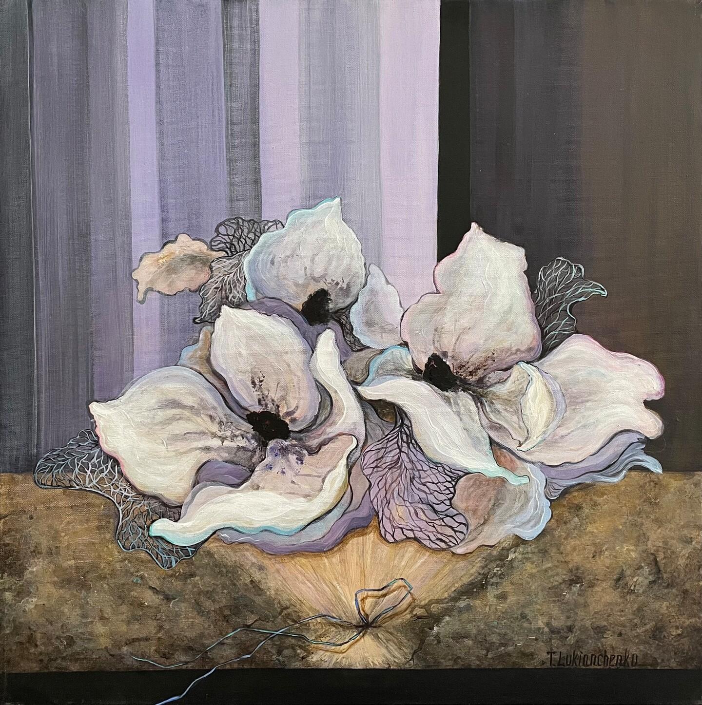 Unknown Still-Life Painting - Winter Flowers, Acrylic Painting by Tetiana Lukianchenko, 2020