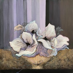 Winter Flowers, Acrylic Painting by Tetiana Lukianchenko, 2020