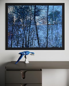 "Winter lace 2" Original impressionistic landscape. Large oil painting