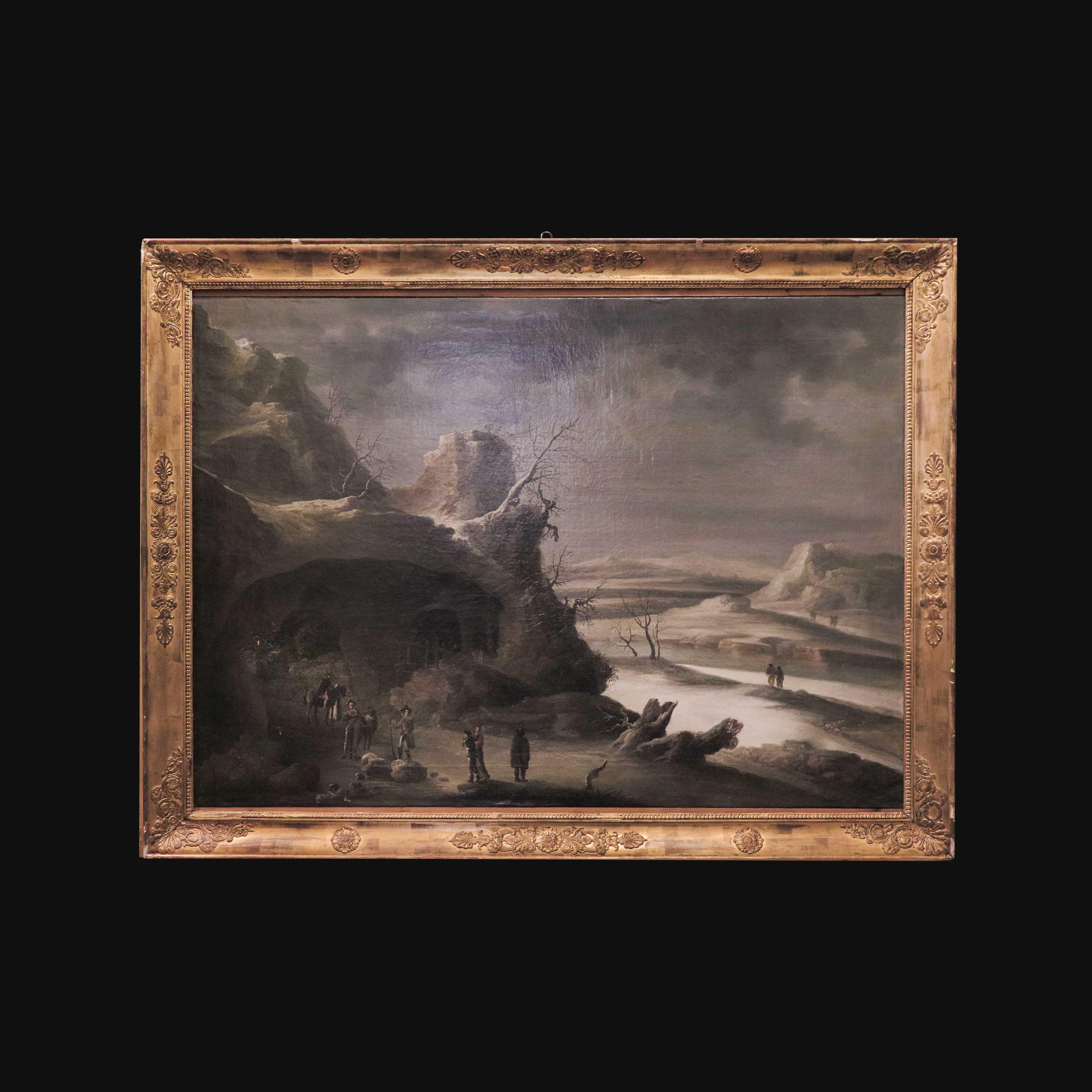 Winter Landscape — Roccocò Italian painter, follower of Francesco Foschi For Sale 7